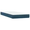 vidaXL Boxspringbett mit Matratze Dunkelblau 80x220 cm Samt