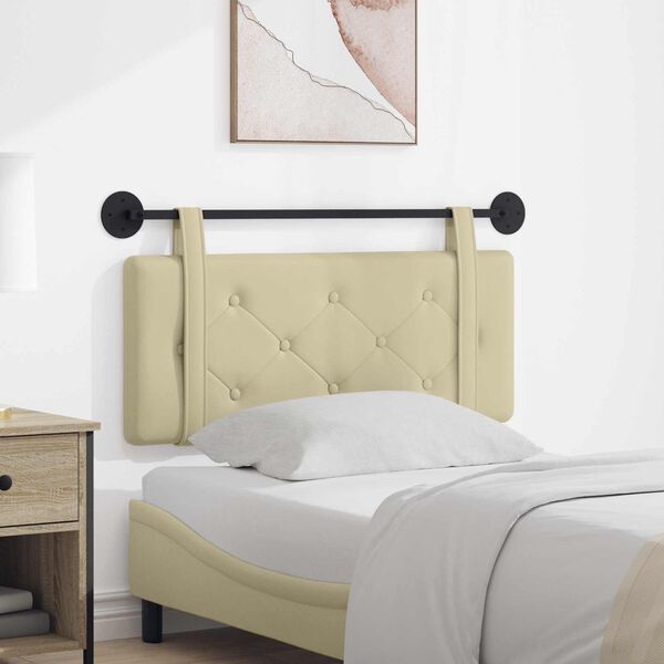 vidaXL H&auml;ngevorderseite Wandmontiert Creme 100 cm Kunstleder