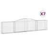 vidaXL Gabionen mit Hochbogen 7 Stk. 400x30x80/100cm Verzinktes Eisen
