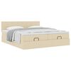 vidaXL Ottoman-Bett mit Matratzen Creme 200x200 cm Stoff