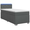 vidaXL Boxspringbett mit Matratze und LED Dunkelgrau Einzeln Stoff