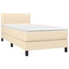 vidaXL Boxspringbett mit Matratze Creme 90x200 cm Stoff