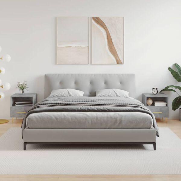 vidaXL Nachttische 2 Stk. Betongrau 40x35x47,5 cm Holzwerkstoff