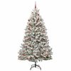 vidaXL K&uuml;nstlicher Weihnachtsbaum Gr&uuml;n und Wei&szlig; 210 cm PVC und Metall