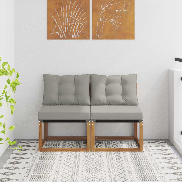 vidaXL 2 St&uuml;ck Outdoor Mittelsofa