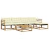 vidaXL Outdoor-Sofagarnitur 6 pcs Wei&szlig; und Creme