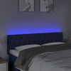 vidaXL LED Kopfteil Blau 144x7x78/88 cm Stoff