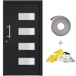vidaXL Haust&uuml;r Aluminium und PVC Anthrazit 100x200 cm