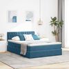 vidaXL Bett mit Stauraum und LED mit LED Dunkelblau 140 x 200 cm Samt