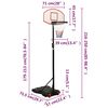 vidaXL Basketballst&auml;nder Wei&szlig; 216-250 cm Polyethylen