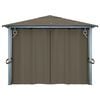 vidaXL Pavillon mit Vorhängen & LED-Lichterkette 400x300 cm Taupe Alu