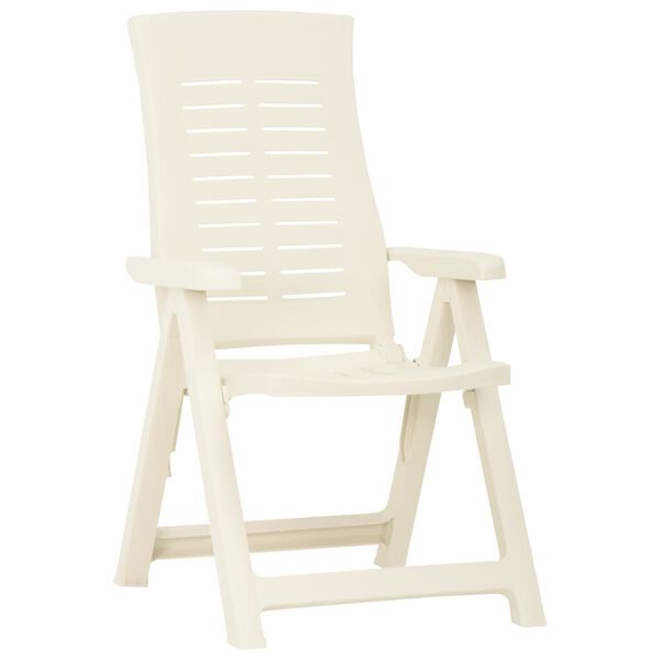 vidaXL Verstellbare Gartenstühle 2 Stk. Kunststoff Weiß