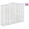 vidaXL Gabionen mit Hochbogen 6 Stk. 300x50x220/240cm Verzinktes Eisen
