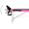 vidaXL Massageliege Klappbar 2-Zonen Aluminiumgestell Schwarz und Rosa