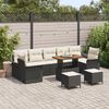 vidaXL Garten-Sofa-Set 10 pcs Schwarz Poly-Rattan