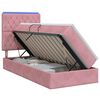 vidaXL LED-Speicherbett mit Matratze Rosa 90 x 200 cm Samt