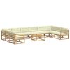 vidaXL Outdoor-Sofagarnitur mit Kissen 11 pcs Wei&szlig; und Creme