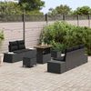 vidaXL Gartensofa-set mit Kissen 8 pcs Schwarz Poly Rattan