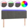 vidaXL LED Kopfteil Dunkelgrau 144x5x78/88 cm Samt