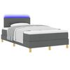 vidaXL LED Boxspringbett mit Matratze Dunkelgrau 120 x 190 cm Stoff