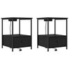 vidaXL Nachttisch 2 pcs Schwarz Eichen-Optik 42 x 41 x 56 cm