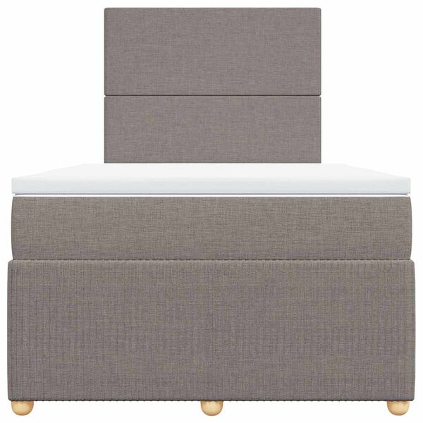 vidaXL Boxspringbett mit Matratze Taupe 120x190 cm Stoff
