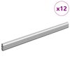 vidaXL Kleiderstange 12 pcs Silber 464 x 15 x 29 mm Aluminiumlegierung