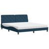 vidaXL Bett mit Matratze Blau 180x200 cm Samt