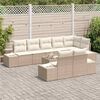 vidaXL Gartensofa-set mit Speicher Beige und Creme Poly Rattan