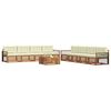 vidaXL Outdoor-Sofagarnitur mit Kissen 9 pcs Natur und Creme