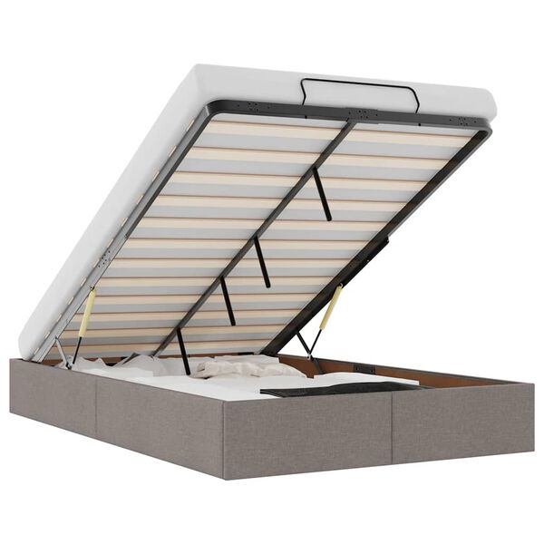 vidaXL Ottoman-Bett ohne Matratze Taupe 120x190 cm Stoff