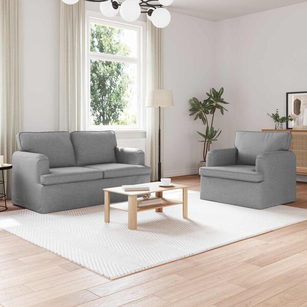 vidaXL Sofa Set 2 pcs Hellgrau 144 x 80 x 85 cm Stoff