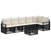 vidaXL Gartensofa-set 7 Stk. Schwarz Poly-Rattan