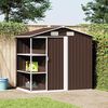 vidaXL Gartenhaus mit Regal Braun 205x130x183 cm Eisen