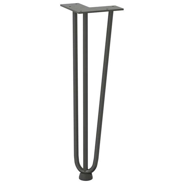 vidaXL Haarnadelbeine für Couchtisch 4 Stk. Anthrazit 42 cm Massivstahl