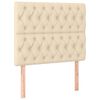 vidaXL Boxspringbett mit Matratze Creme 90x200 cm Stoff