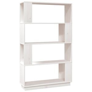 vidaXL B&uuml;cherregal/Raumteiler Wei&szlig; 80x25x132 cm Massivholz Kiefer