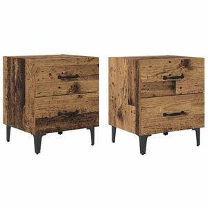 vidaXL Bettschrank 2 stk. Altholz 40 x 35 x 47,5 cm Holzwerkstoff