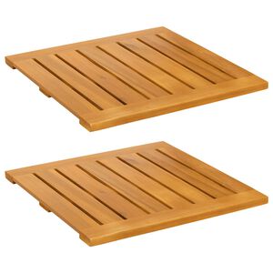 vidaXL Badematte Uni Braun 50 x 50 cm Holz