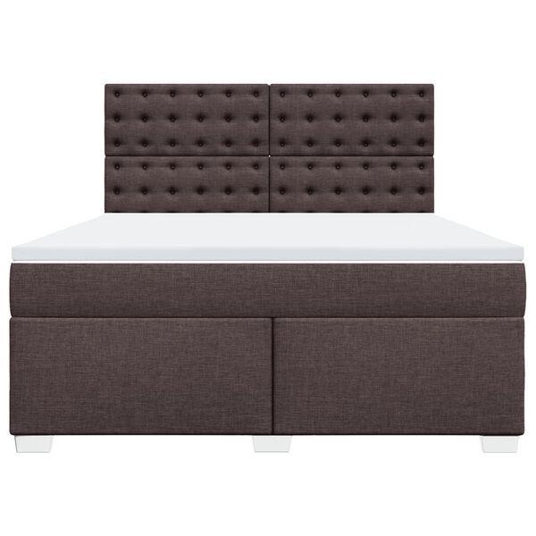 vidaXL Boxspringbett mit Matratze Dunkelbraun 180x200 cm Stoff