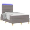 vidaXL LED Boxspringbett mit Matratze Taupe 120 x 190 cm Stoff