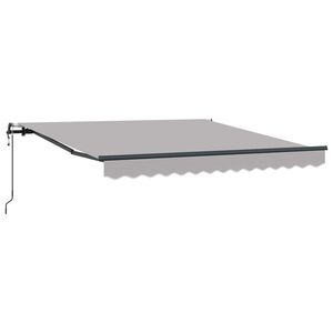 vidaXL Ausziehbare Markise Hellgrau 300 x 250 cm Stoff und Aluminium