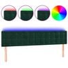 vidaXL LED Kopfteil Dunkelgr&uuml;n 180x5x78/88 cm Samt