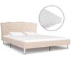 vidaXL Bett mit Matratze Beige Stoff 160 x 200 cm