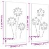 vidaXL 2-tlg. Garten-Wanddeko 105x55 cm Cortenstahl Blumen-Design