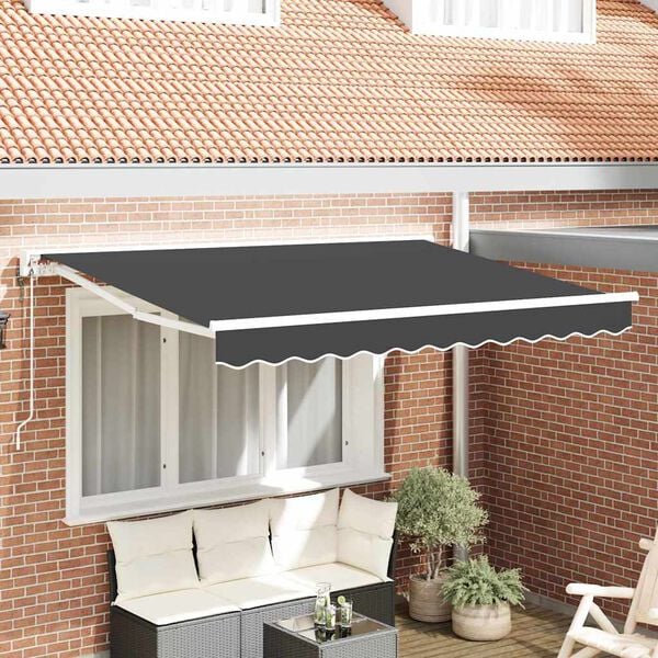 vidaXL Einziehbare Markise Anthrazit 300 x 200 cm Polyester und Metall