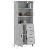 vidaXL Highboard Betongrau 69,5x34x180 cm Holzwerkstoff