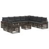 vidaXL Gartensofa-set 11 pcs Grau und Dunkelgrau Poly-Rattan