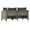 vidaXL 2-teiliges Garten-Lounge-Set mit Kissen Grau Poly Rattan
