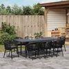 vidaXL Garten Essgruppe 9 pcs Schwarz Poly-Rattan